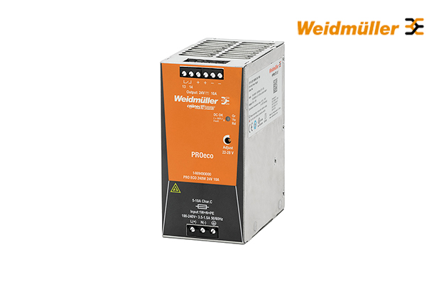 Weidmuller/魏德米勒  單相PROeco開(kāi)關(guān)電源 訂貨號 ： 1469490000  型號 ： PRO ECO 240W 24V 10A